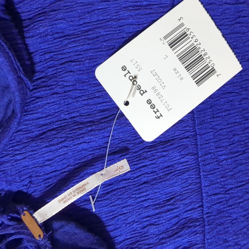 Free People To The Point Violet Crochet Dress Size Large NWT - Picture 6 of 8